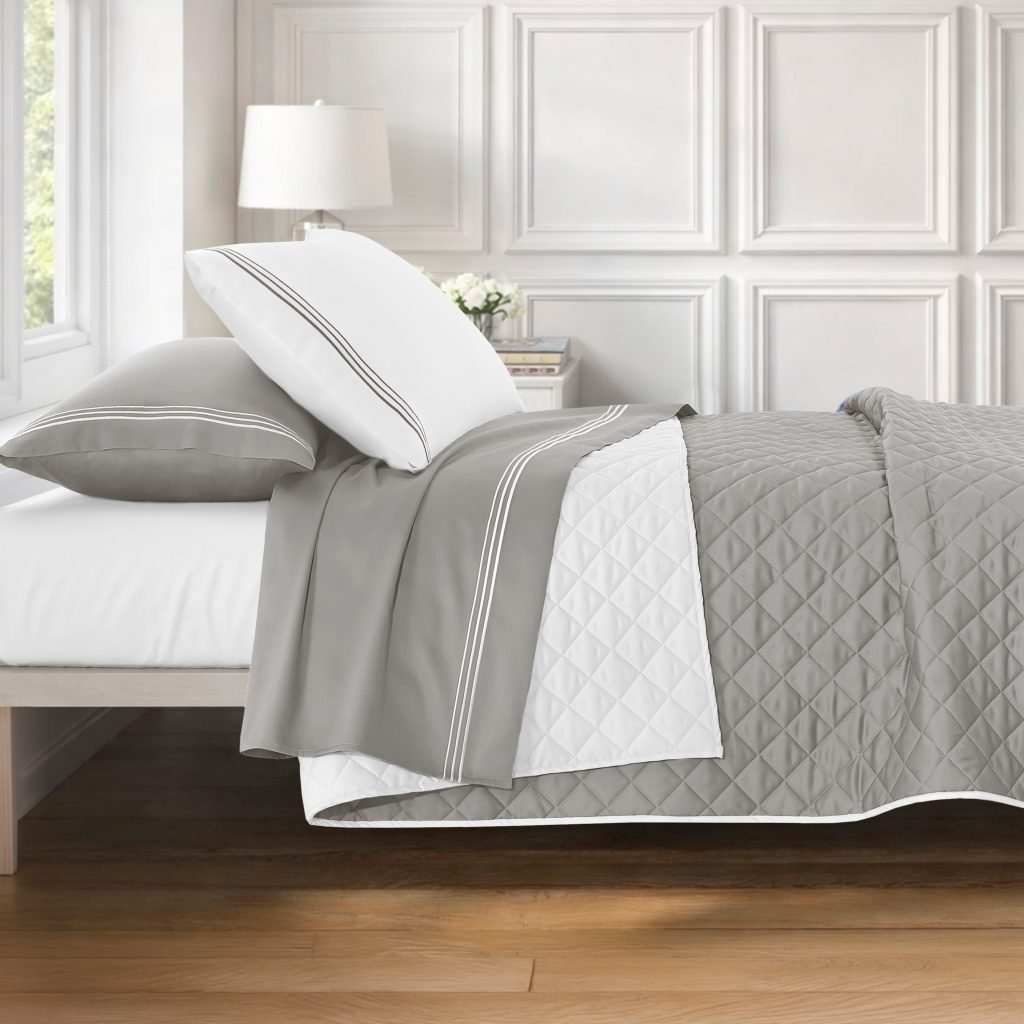 Completo Letto in raso e percalle di cotone - COLLEZIONE BIANCHERIA LETTO
